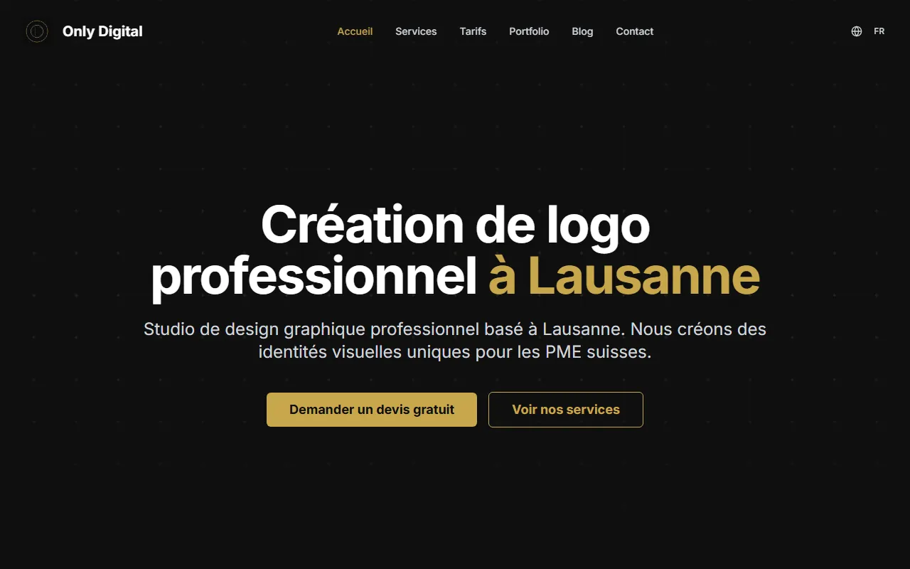 Page d'accueil du site Only Digital Design